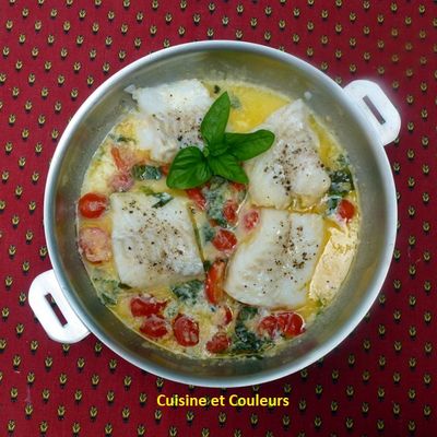 Cabillaud-crème de basilic 