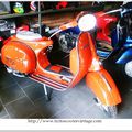 Restauration complète vespa Rally 200 Femsatronic peinture Rosso coralo Max Meyer