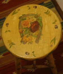 Sgabello a decoupage - Stool decoupage - Tabouret au découpage