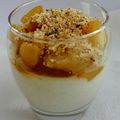 Verrine vanillée crème et poires caramélisées