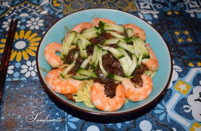 Jajangmyon aux crevettes