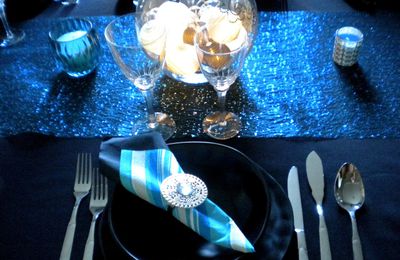 Ma table "Blue night" et un menu de fête