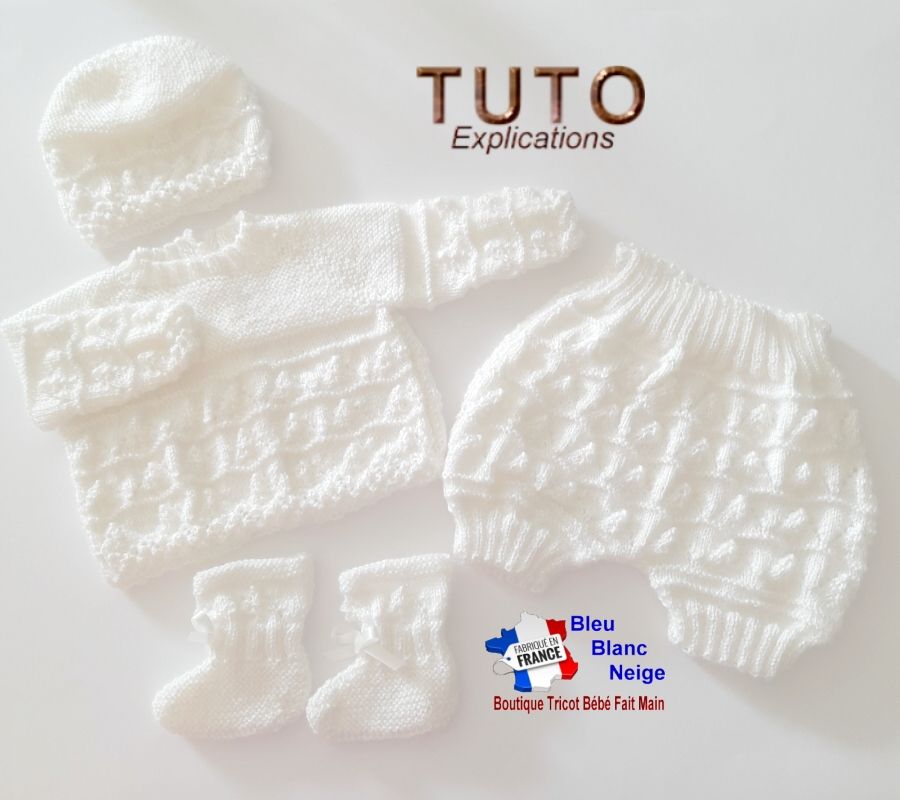 TUTO tricot bébé, Patron FACILE layette bb à tricoter PDF