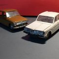 Deux miniatures Norev vintage, la Renault 16 (N°3) et la Renault 6 (N° 162)...