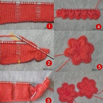 Des petites fleurs en tricot