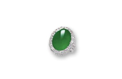 Jadeite and Diamond Ring