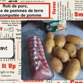 Rôti de porc, écrasée de pommes de terre et compotées de pommes