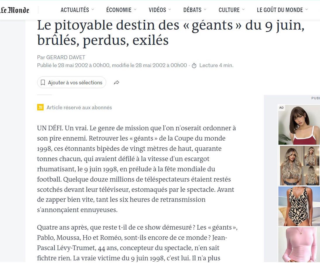 les géants de 1998