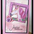 Carte "Joyeux anniversaire" licorne