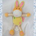 Doudou Peluche Ane Cheval Musical Jaune Et Orange Babysun