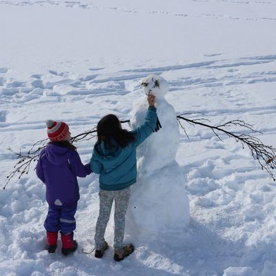 Playing in the snow...
