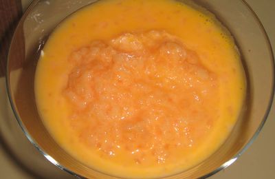 Soupe de melon au sirop d'orgeat & fromage blanc