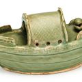A rare celadon-glazed boat, Song dynasty