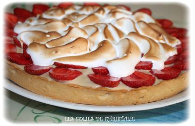 Tarte rhubarbe fraises meringuée (Thermomix)