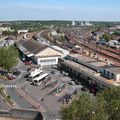 Gare vue du ciel : Melun (Seine-et-Marne).