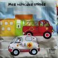 Mes véhicules animés, livre tissus