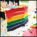 Blue layer cake et rainbow cake