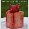 Charlottine à la rhubarbe et aux fraises.