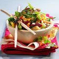 Wok de légumes asiatiques aux gésiers confits