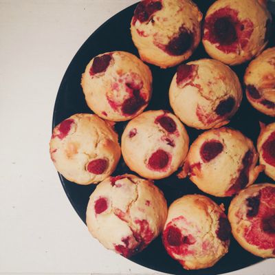 Muffins framboises & chocolat blanc 