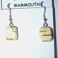 BOUCLE OREILLE IVOIRE DE MAMMOUTH 1 - CROCHET ARGENTE 