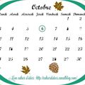 Calendrier Octobre 2016