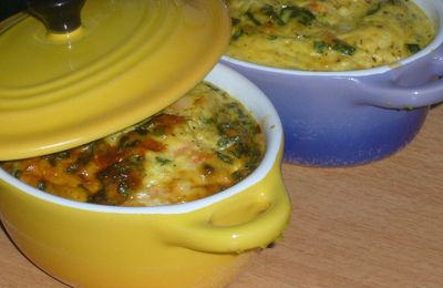 Flans cocotte aux crevettes et curry