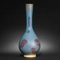 A rare Junyao purple-splashed pear-shaped vase, Yuan Dynasty 