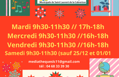 Attention fermetures 25/12 et 01/01