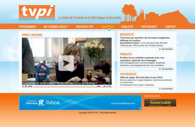 La page d'accueil de TVPI