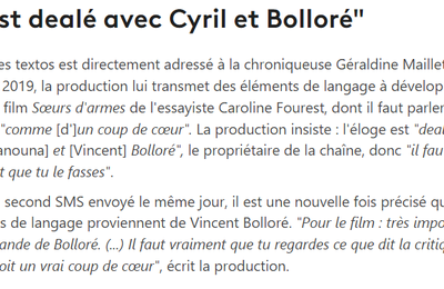 Le navet de Caroline Fourest encensé dans TPMP sur commande de Bolloré