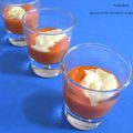Verrines de gaspacho de tomate au piment d'Espelette et sa glace à l'ail