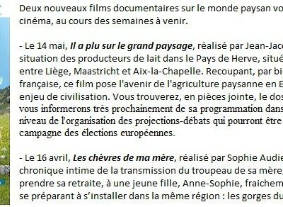 Deux nouveaux films documentaires sur le monde paysan vont sortir ...