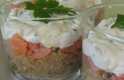 Quinoa au saumon fumé et mousse d'amande