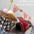 Cupcakes double chocolat (noir et toblerone) et ses minis marshmallows