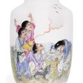 A finely enamelled vase by Wang Xiaotang, tongyun shanfang mark, 1916-24