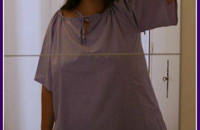 Blouse froncée à carreaux