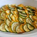 Tian de courgettes jaunes et vertes