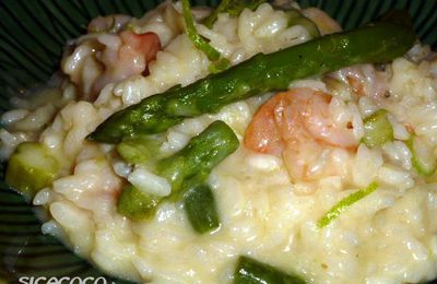 RISOTTO AUX CREVETTES ET ASPERGES VERTES