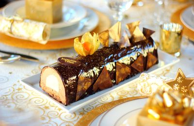 Bûche mousse chocolat au lait/chocolat blanc