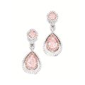 Pair of pink diamond and diamond pendent earrings