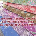 Un concours pour gagner 2 mètres de tissus et découvrir une belle boutique! 