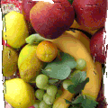 FRUITS : Abricot, ananas, banane, cerise, citron, clémentine, figue, fraise, framboise, groseille, kiwi, mandarine, orange,... 