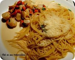 Ma recette du dimanche:Coquilles Saint-Jacques et spaghetti