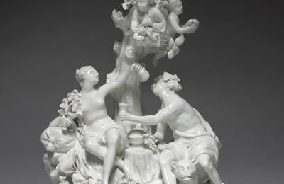 Figure Group of Bacchus and Ariadne, c. 1759, Orléans Porcelain Factory