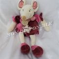 Doudou Peluche Souris Framboisine Rose Bordeaux Et Blanc Doudou Et Compagnie 