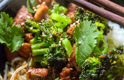 Porc et brocoli au caramel