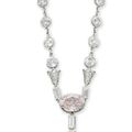 Cartier's Natural Pearl, White and Pink Diamond Necklace & Ear Pendants