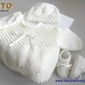 TUTO tricot bb FACILE et PREMA BOUTIQUE bebe modele layette bébé et patron a tricoter Explications brassière, bonnet, chaussons