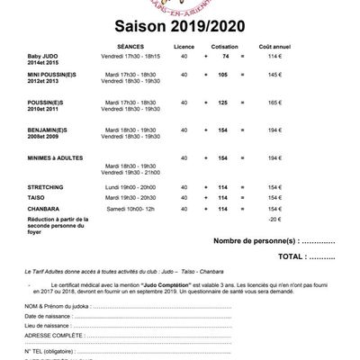 Saison 2019/2020, le 3 septembre, c’est la rentrée! Pour tenter l’aventure, 3 séances gratuites.